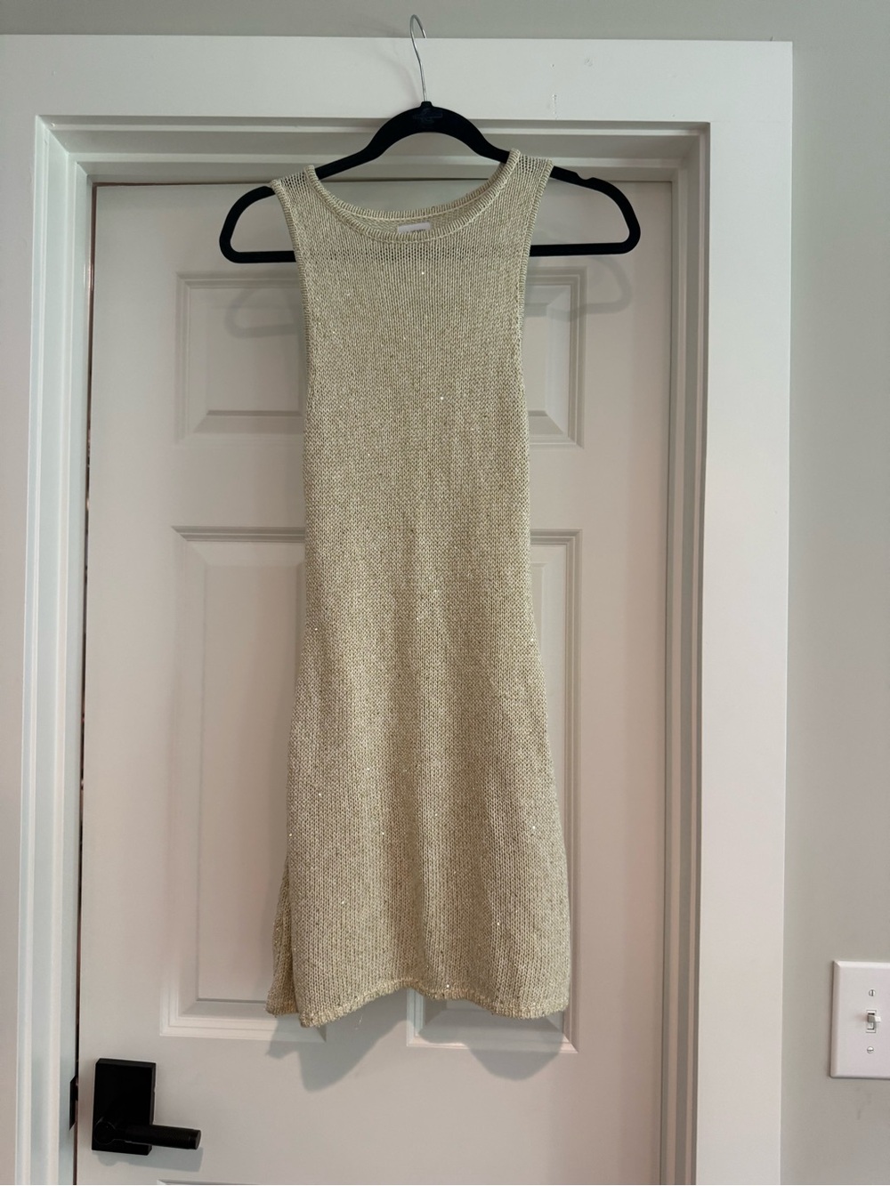 LA hearts Sleeveless Knit Shift Dress in Light Gold size S